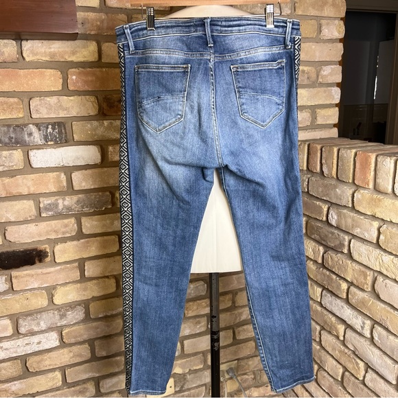 DRIFTWOOD navy white Aztec embroidered Jackie skinny jeans - Picture 3 of 9